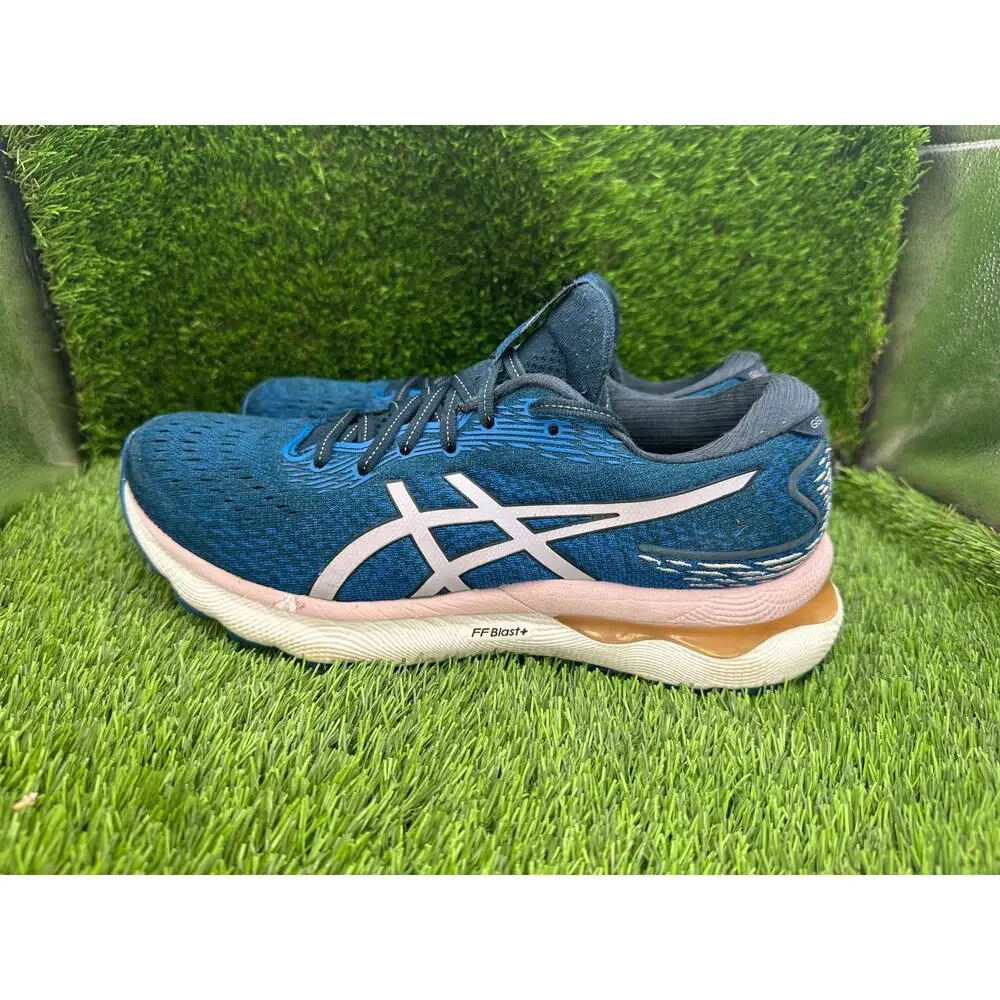 Asics Gel-Nimbus 24 1012B201 Athletic Sneaker Womens 10.5 Blue Mesh Training Gym